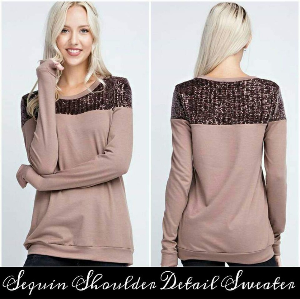 Sequin Shoulder Sweater
